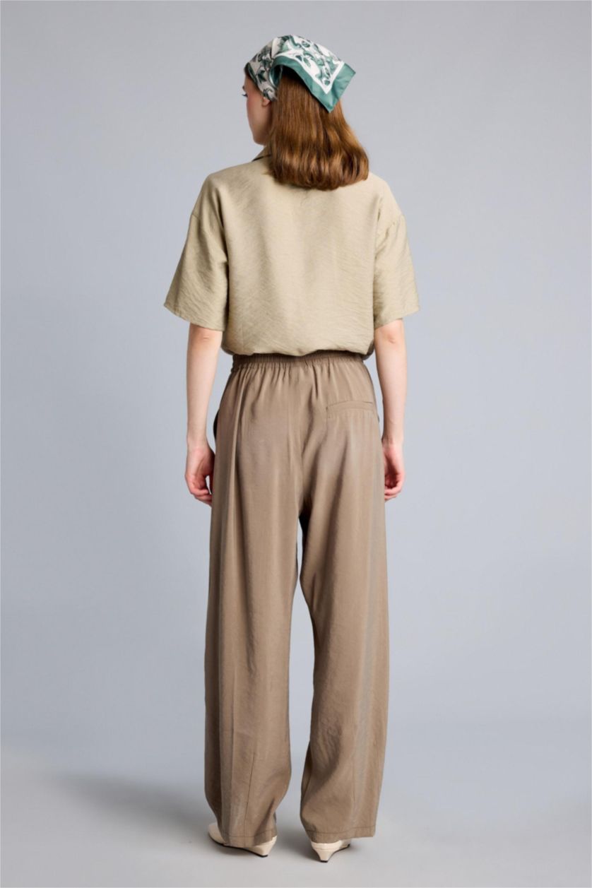 WOMAN Khaki High Waist Wide Leg Trousers