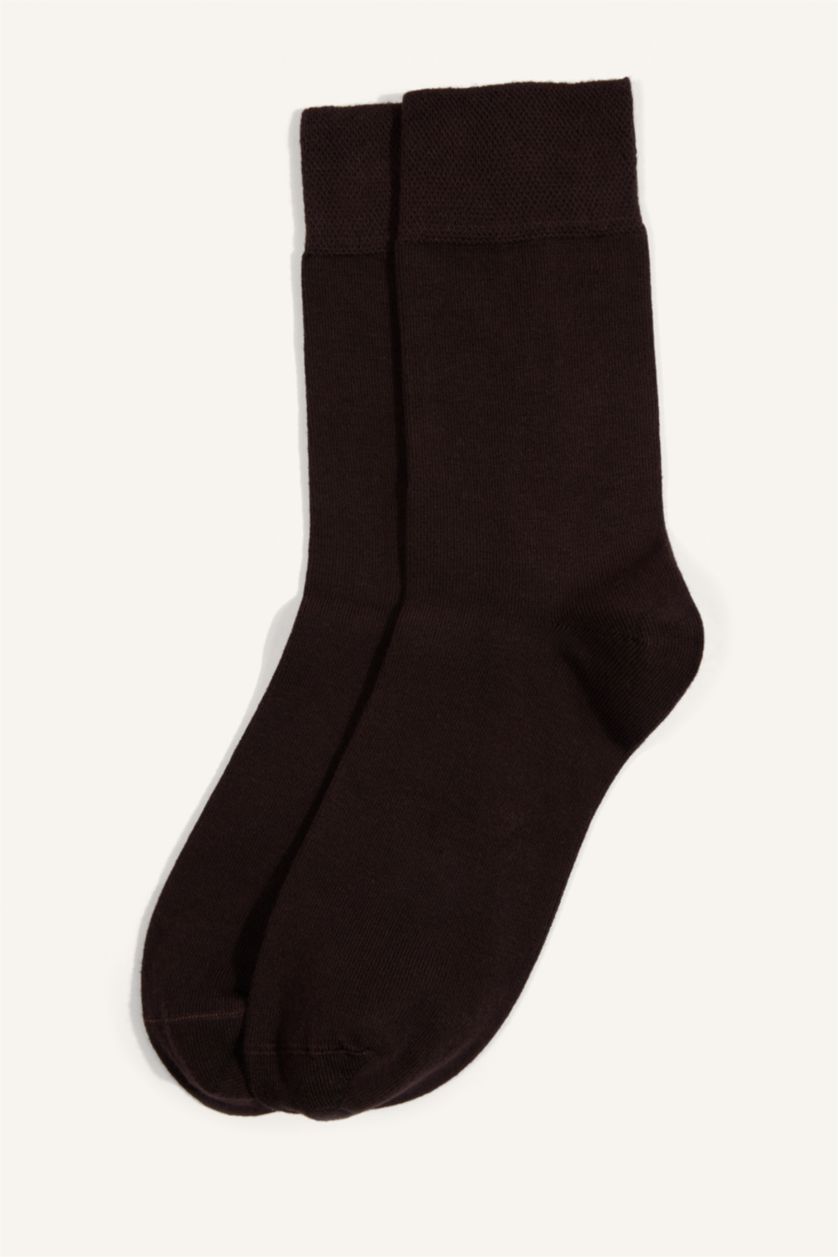 Erkek Kahve Pamuklu 2'Li Çorap