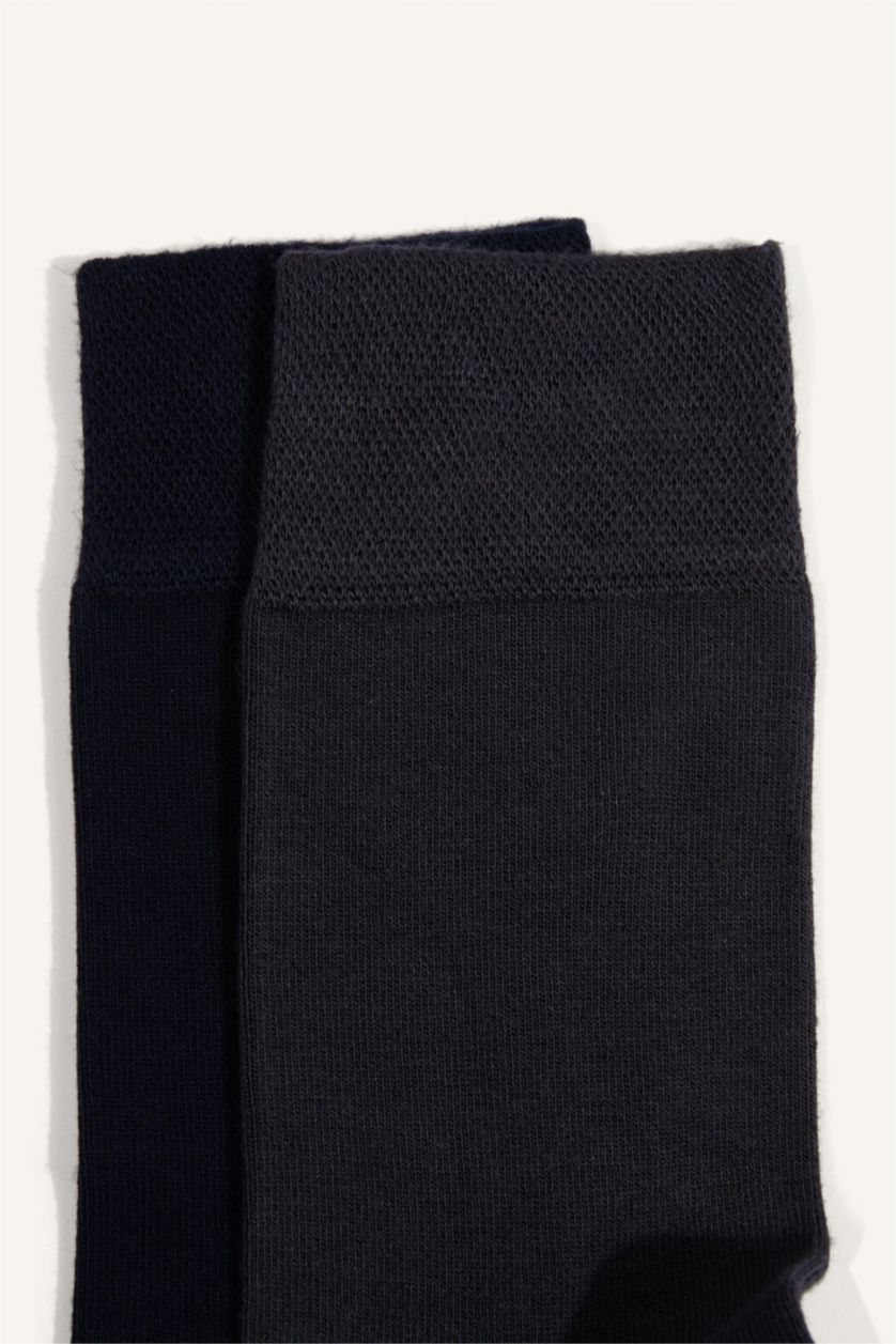 Erkek Gri Melanj Pamuklu 2'Li Çorap