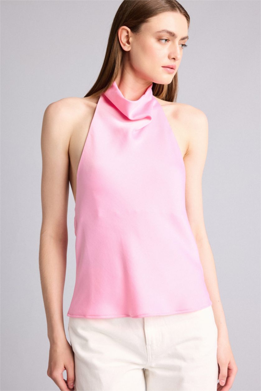 Women Pink Regular Fit Satin