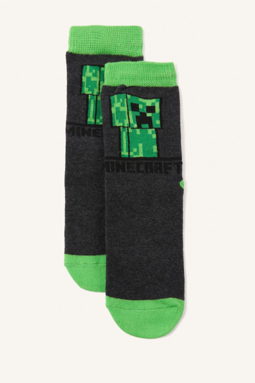 Erkek Çocuk - Genç Erkek Karma Minecraft Pamuklu 2'Li Çorap Erkek Çocuk
