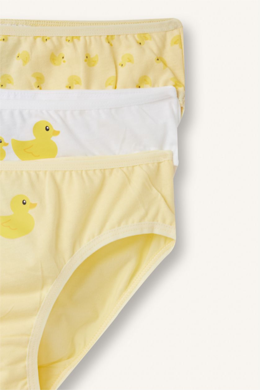 Girls & Teens Light Yellow Girl 3 piece Animal Slip Panty