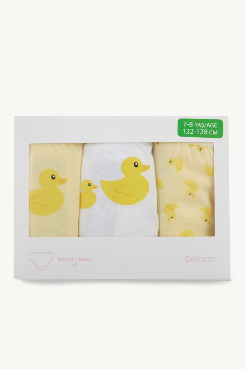 Girls & Teens Light Yellow Girl 3 piece Animal Slip Panty
