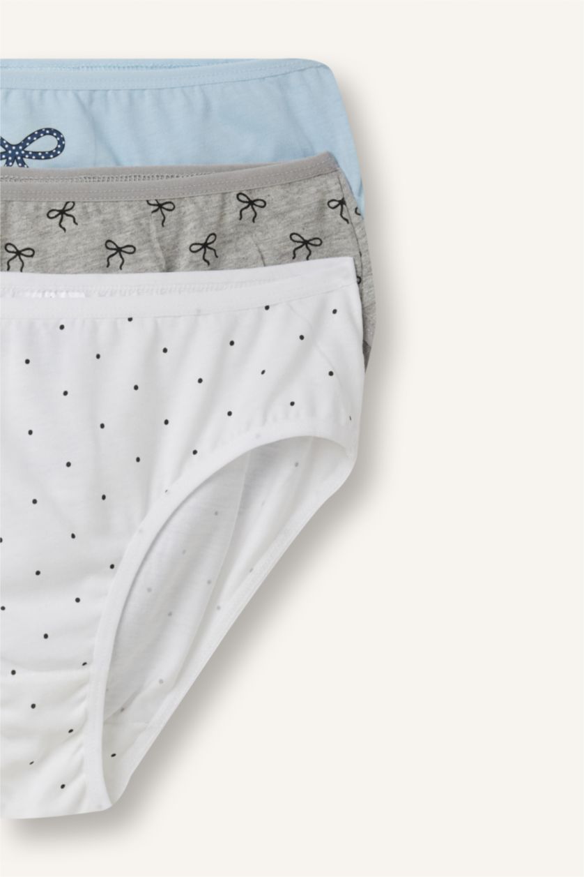 Young Girls - Teen Girls Light Blue Girl 3 piece Printed Slip Panty