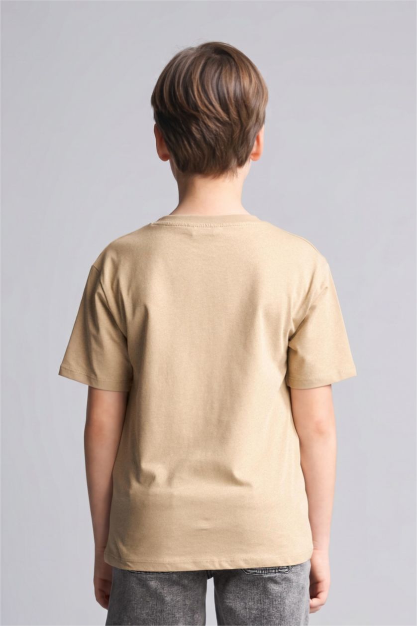 Boys & Teens Beige Short Sleeve T-Shirt