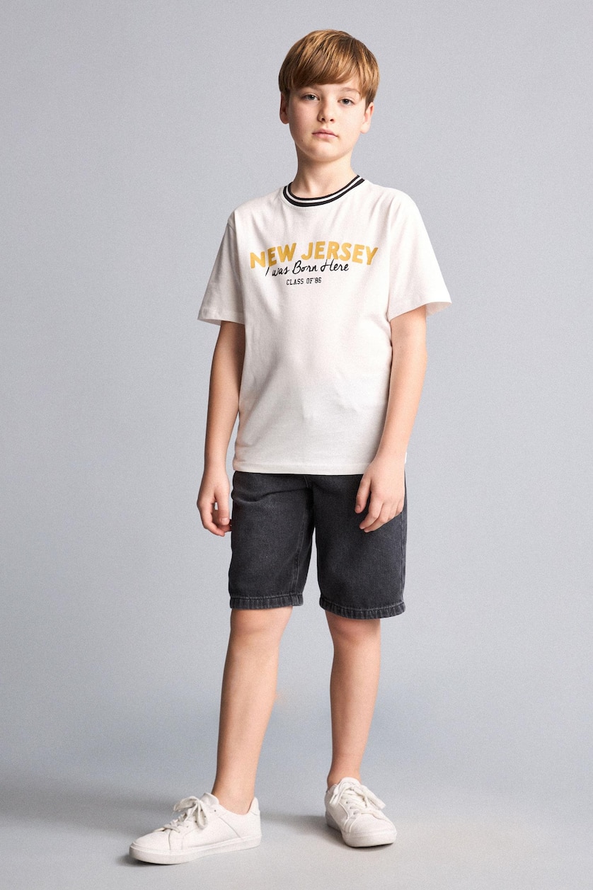 Young Boys - Teen Boys Ecru Boy New Regular Fit Crew Neck Printed T-Shirt