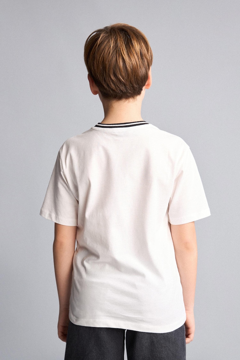 Young Boys - Teen Boys Ecru Boy New Regular Fit Crew Neck Printed T-Shirt