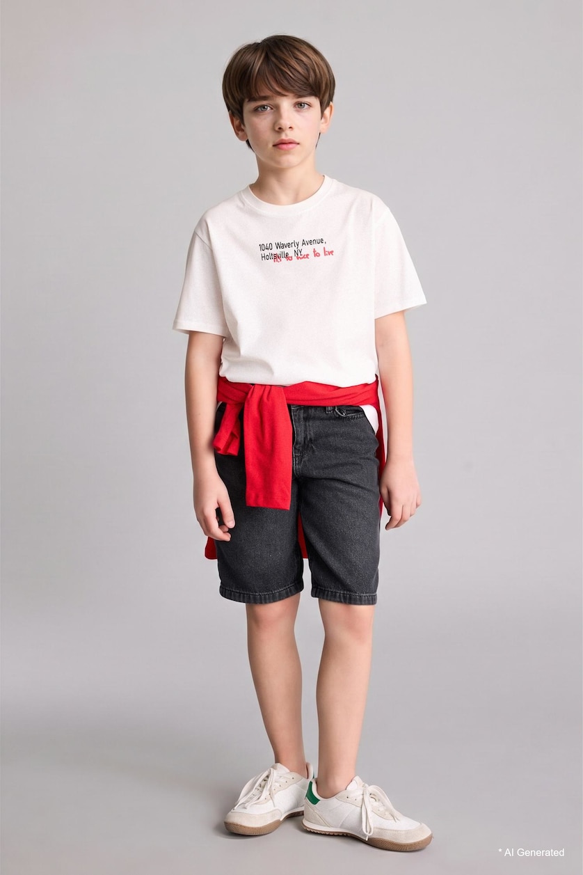 GARÇONS Écru T-shirt à manches courtes