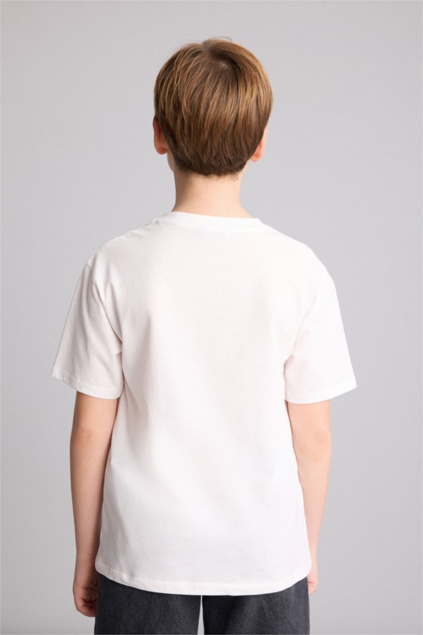 Young Boys - Teen Boys Ecru Short Sleeve T-Shirt