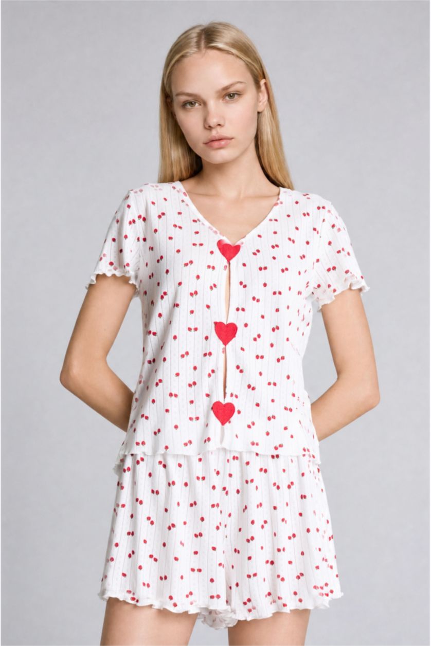 Kadın Ekru Regular Fit 2'li Pijama Takımı