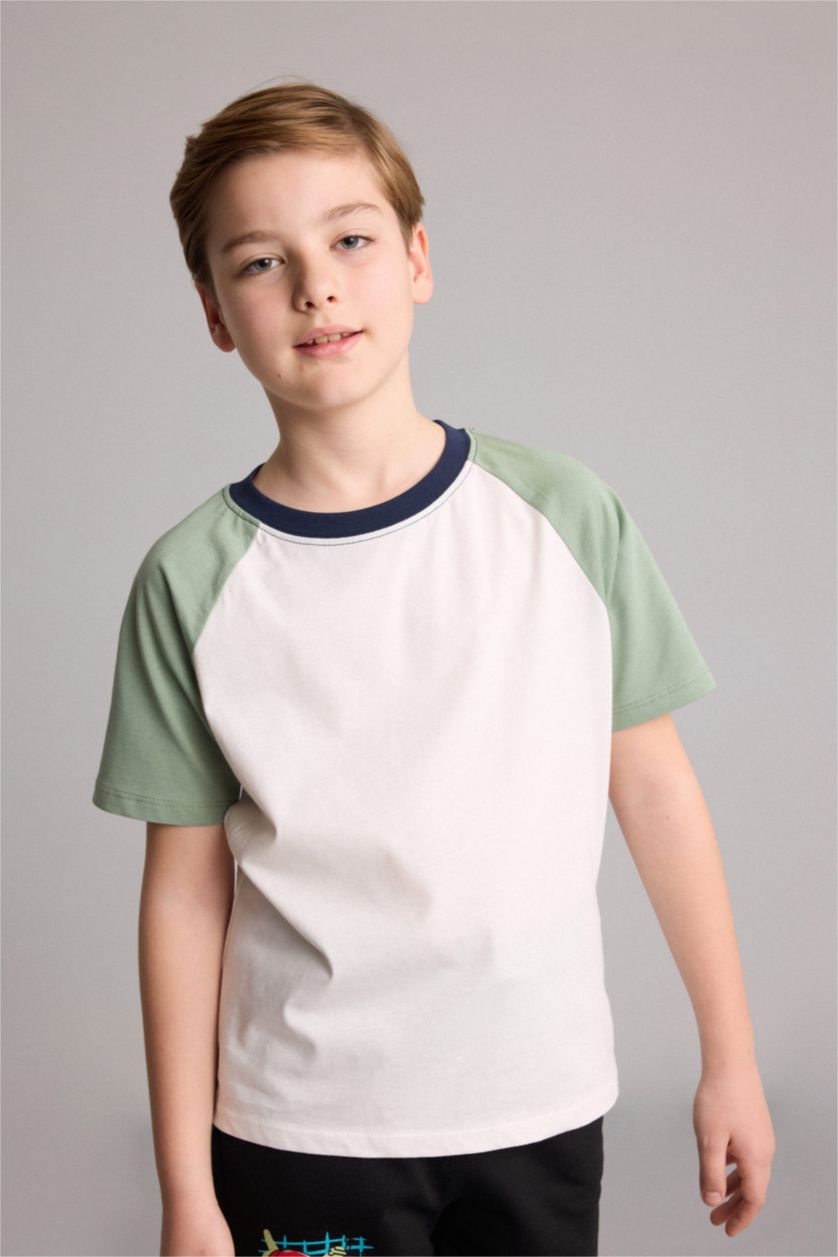 Young Boys - Teen Boys Light Green New Regular Fit Short Sleeve T-Shirt