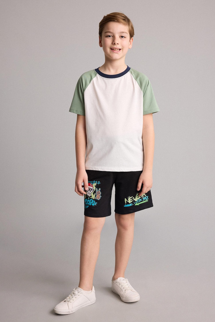 Young Boys - Teen Boys Light Green Boy New Regular Fit Crew Neck T-Shirt