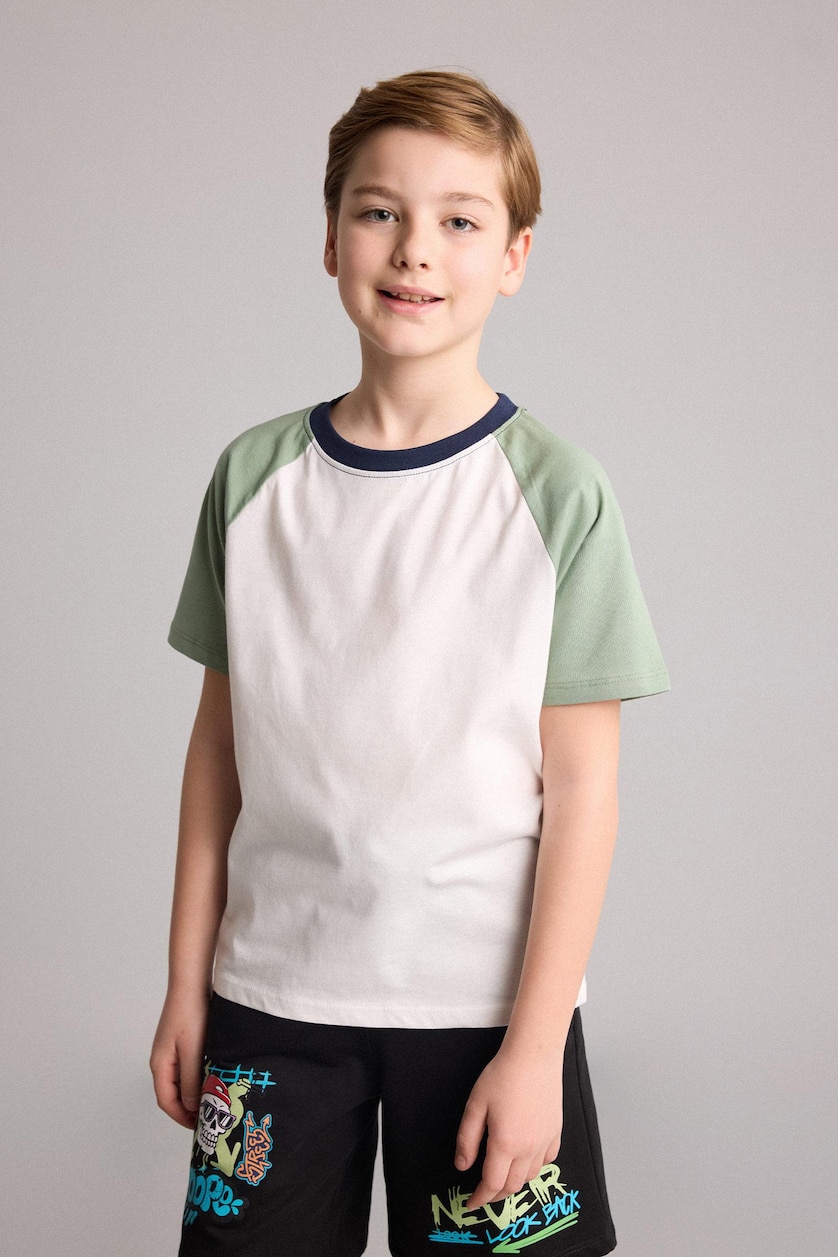 Young Boys - Teen Boys Light Green Boy New Regular Fit Crew Neck T-Shirt