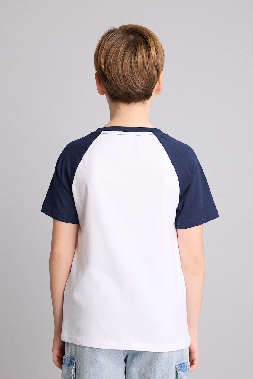 Erkek Çocuk - Genç Erkek Beyaz %100 Pamuk New Regular Fit Tişört Erkek Çocuk