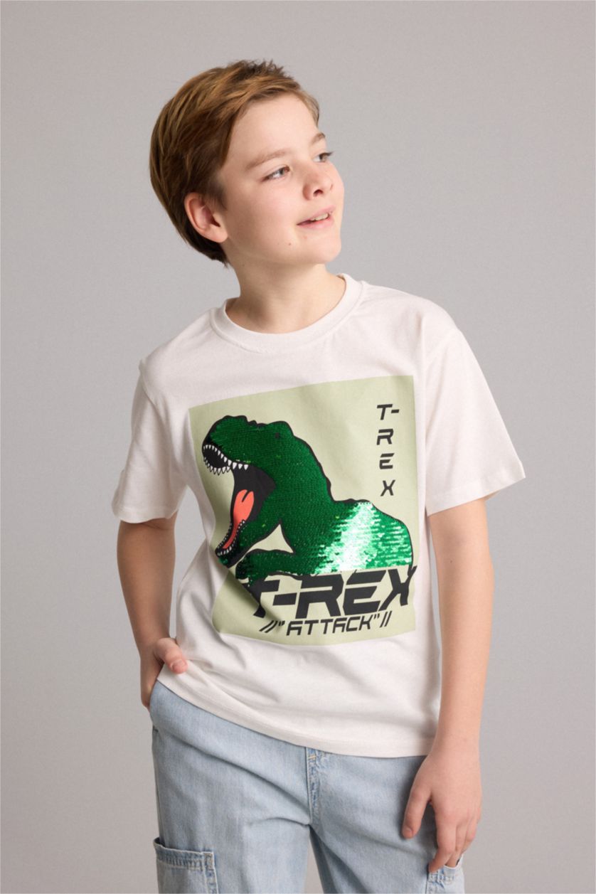 Young Boys - Teen Boys Ecru Short Sleeve T-Shirt