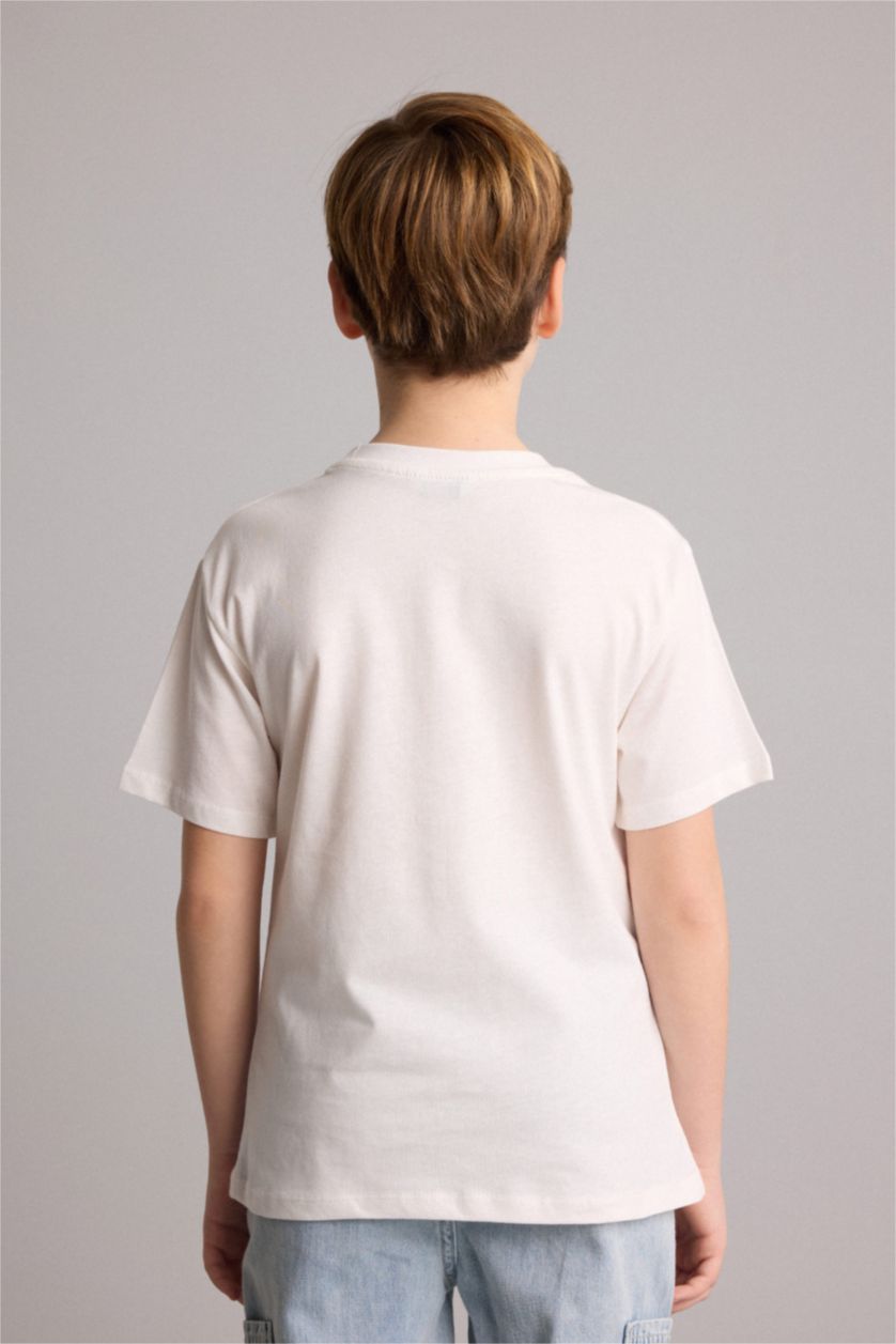 Young Boys - Teen Boys Ecru Short Sleeve T-Shirt