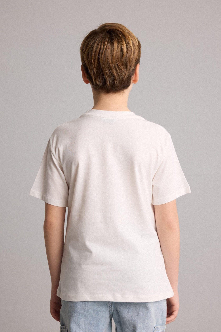 Young Boys - Teen Boys Ecru Short Sleeve T-Shirt