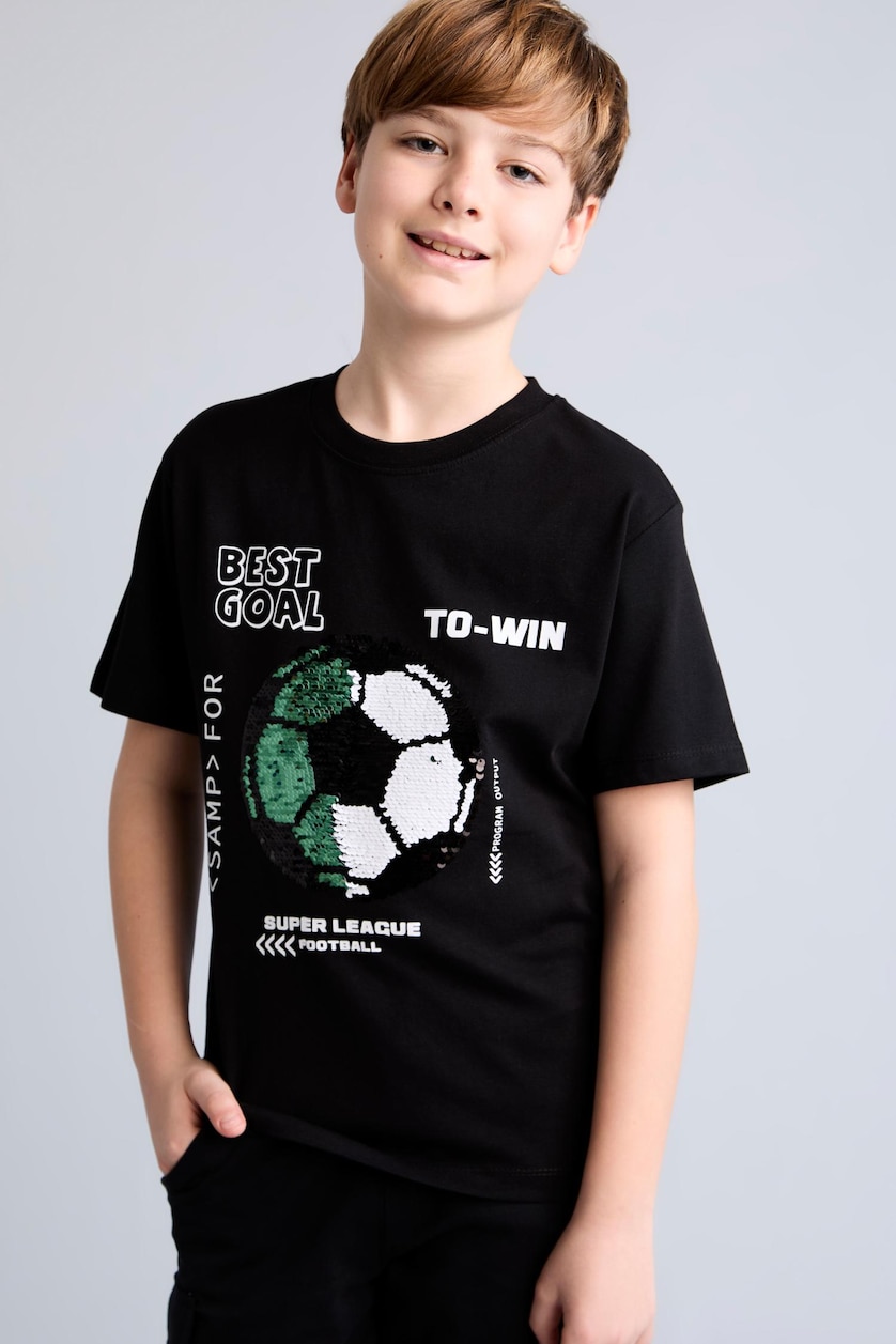 Young Boys - Teen Boys Black Short Sleeve T-Shirt