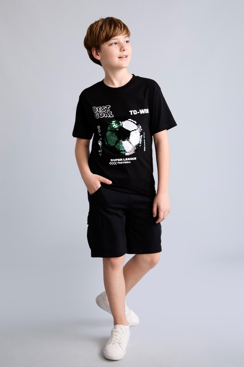 Young Boys - Teen Boys Black Short Sleeve T-Shirt
