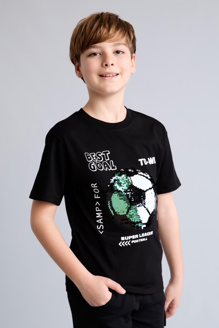 Young Boys - Teen Boys Black Short Sleeve T-Shirt