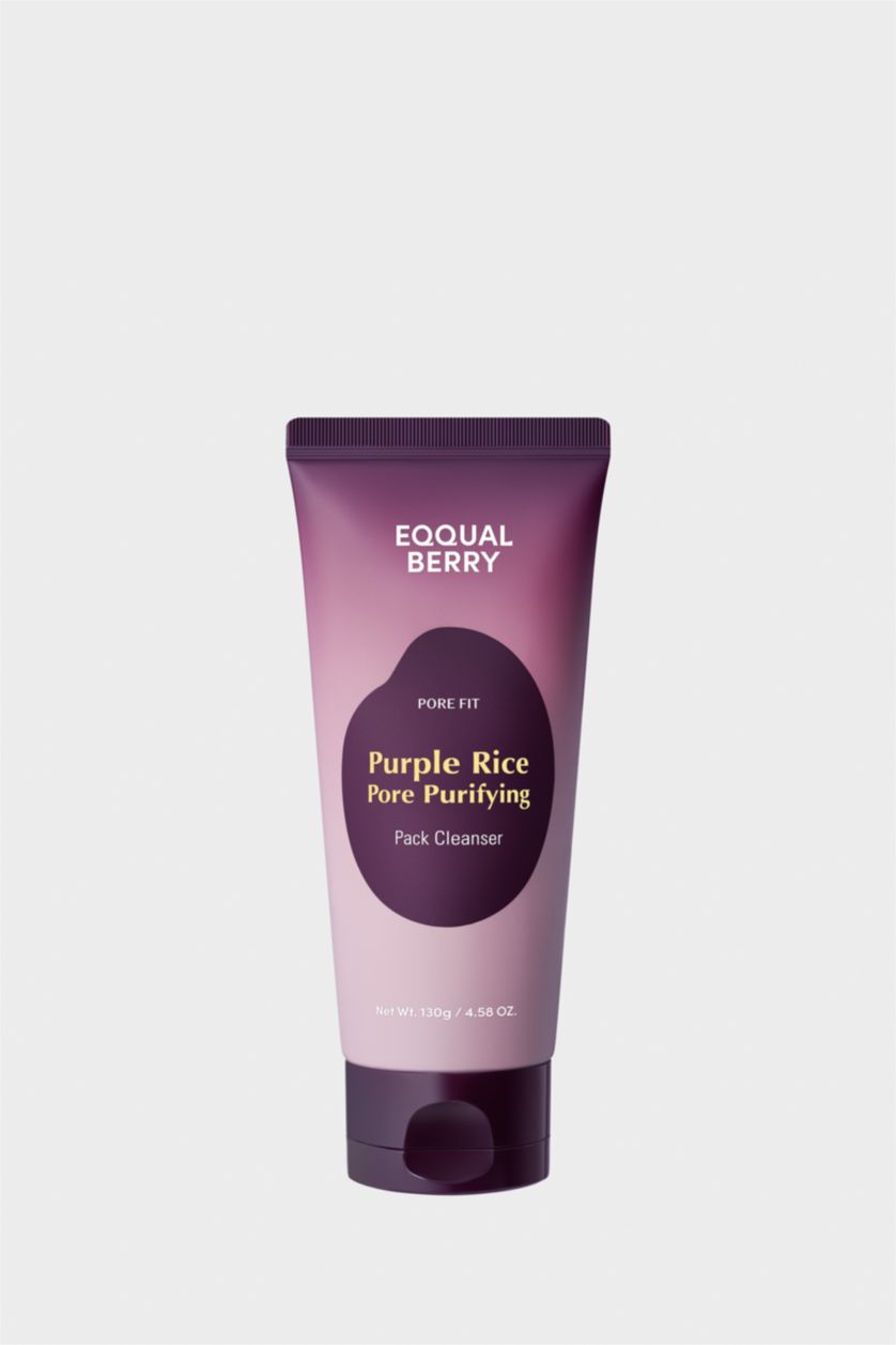Woman Dark Purple Eqqualberry Purple Rice Pore Purifying Pack Anti-Pore and Purifying Purple Rice Cleanser 130g
