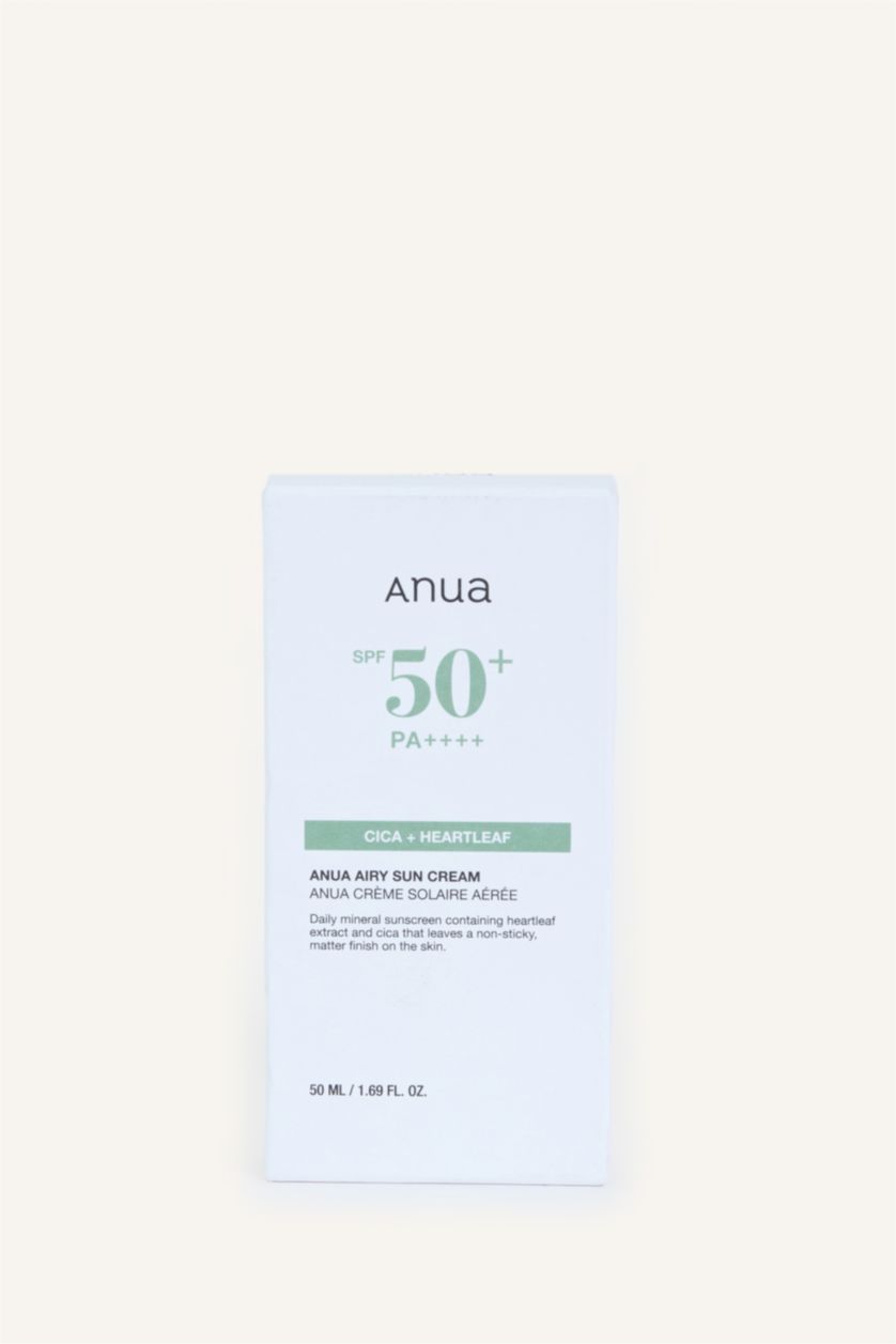 Woman White Anua Airy Sun Cream SPF50+ PA++++ Centella and Mugwort Sunscreen 50ml