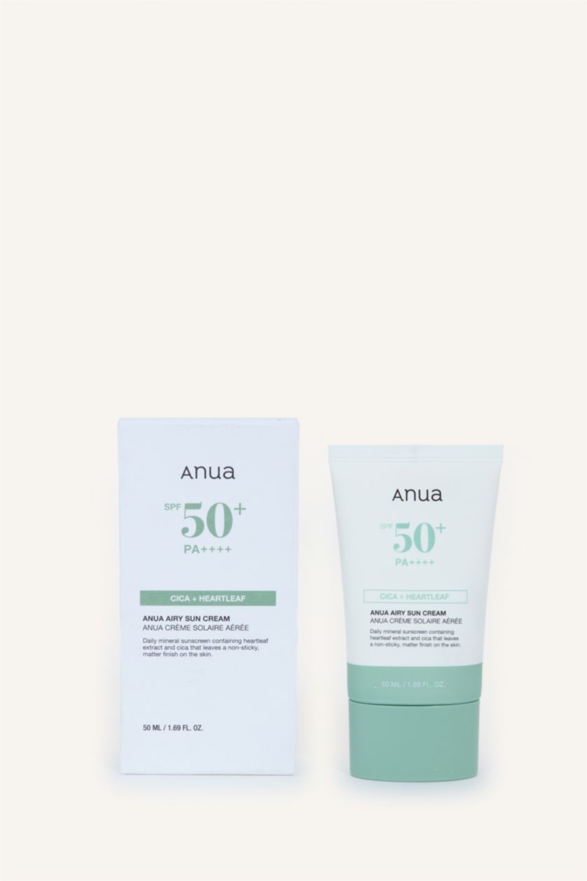 Woman White Anua Airy Sun Cream SPF50+ PA++++ Centella and Mugwort Sunscreen 50ml