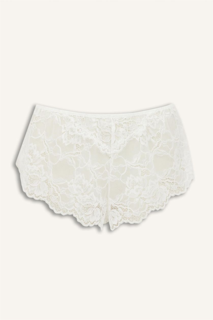 WOMAN Ecru Lace Knitted Bottoms