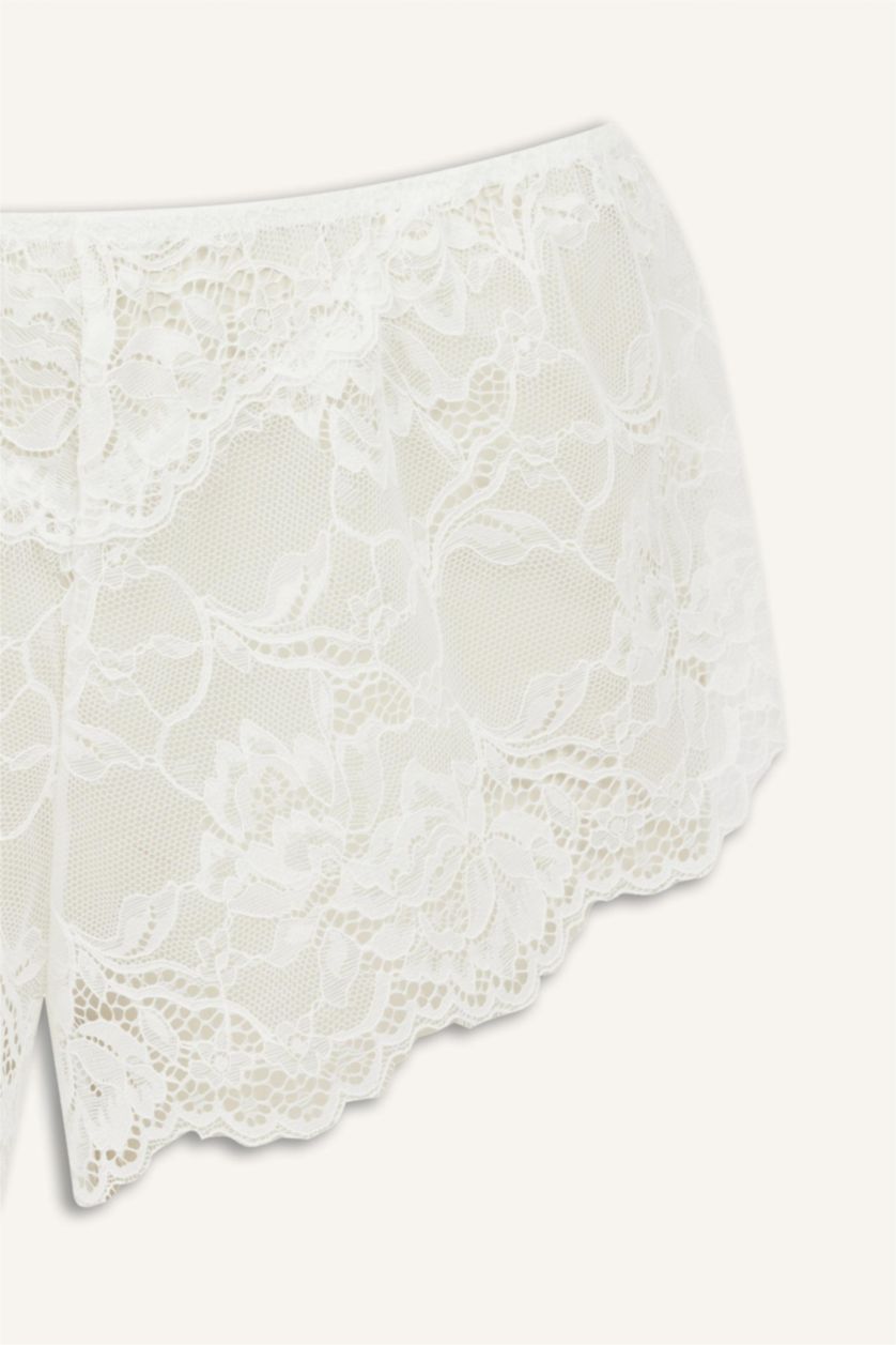 WOMAN Ecru Lace Knitted Bottoms