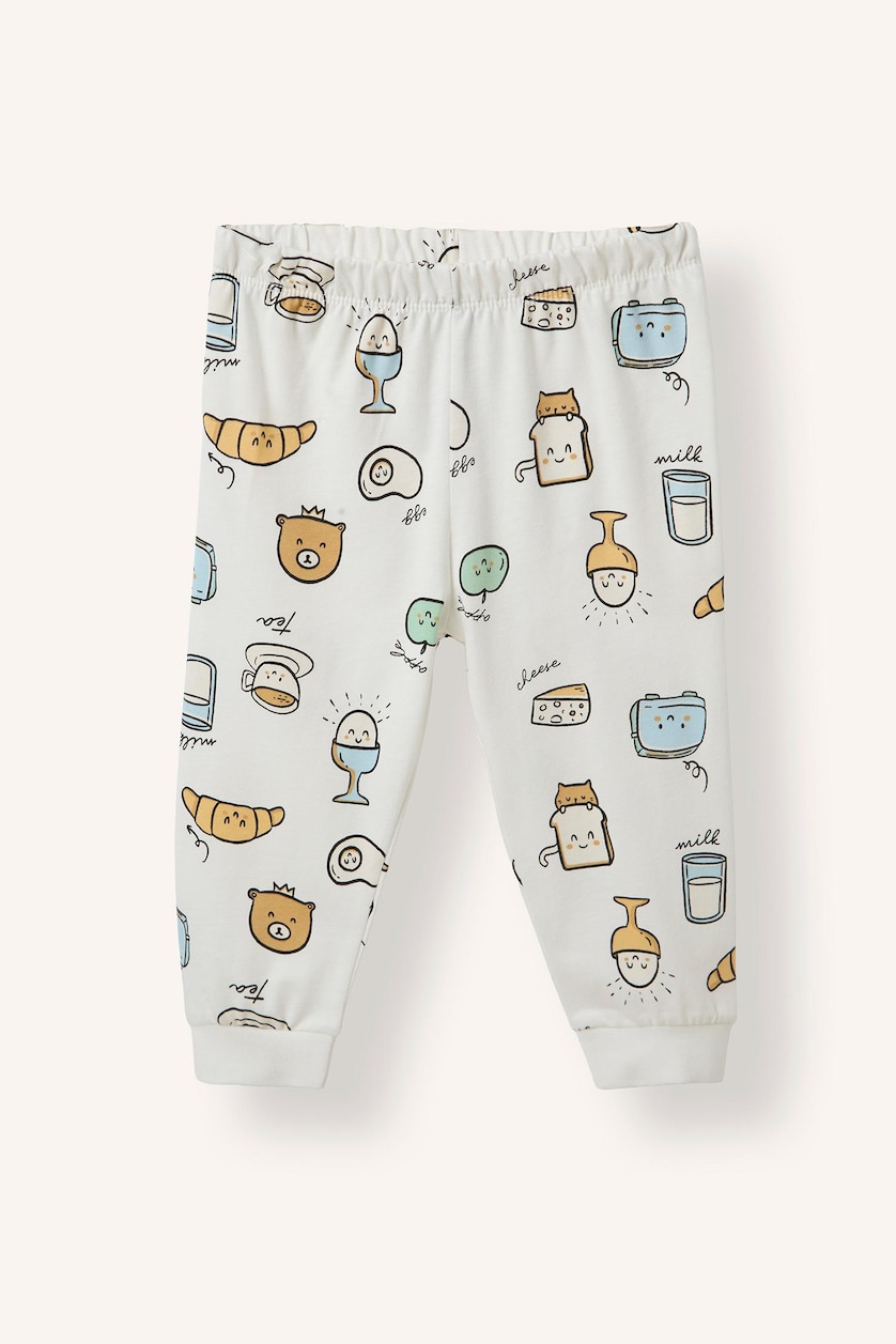 BABY BOY Ecru Baby Boy Top Bottom 2 Piece Pyjama Set