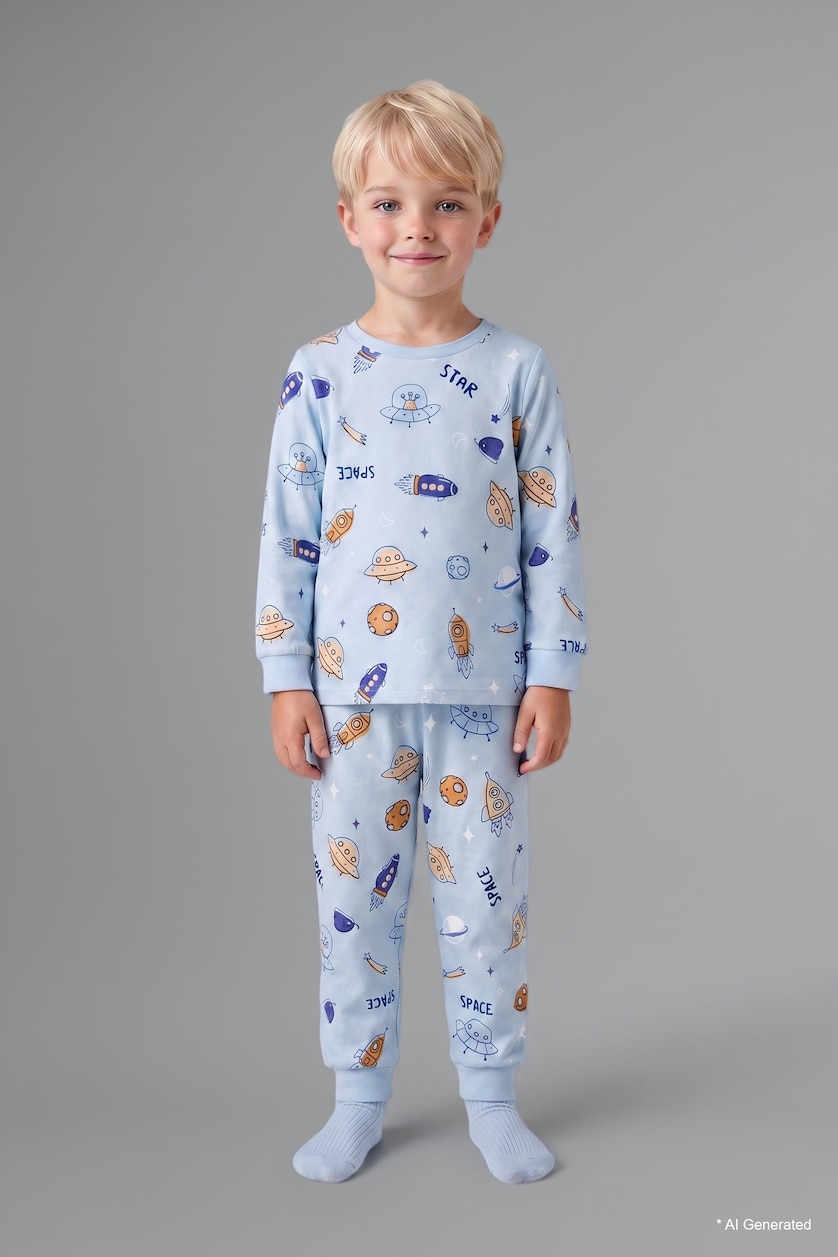 BABY BOY Light Blue Baby Boy Top Bottom 2 Piece Pyjama Set