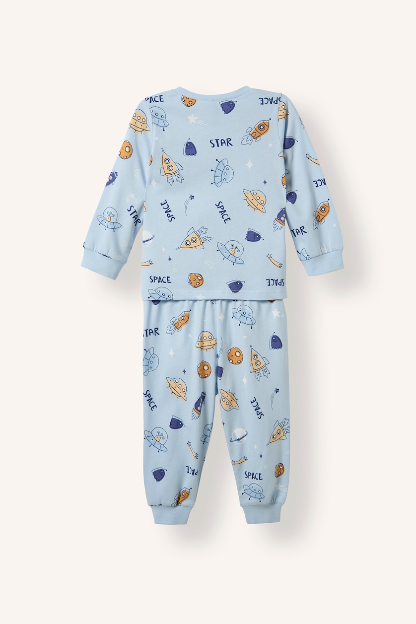 Baby Boys Light Blue 2 piece Regular Fit Knitted Pyjamas