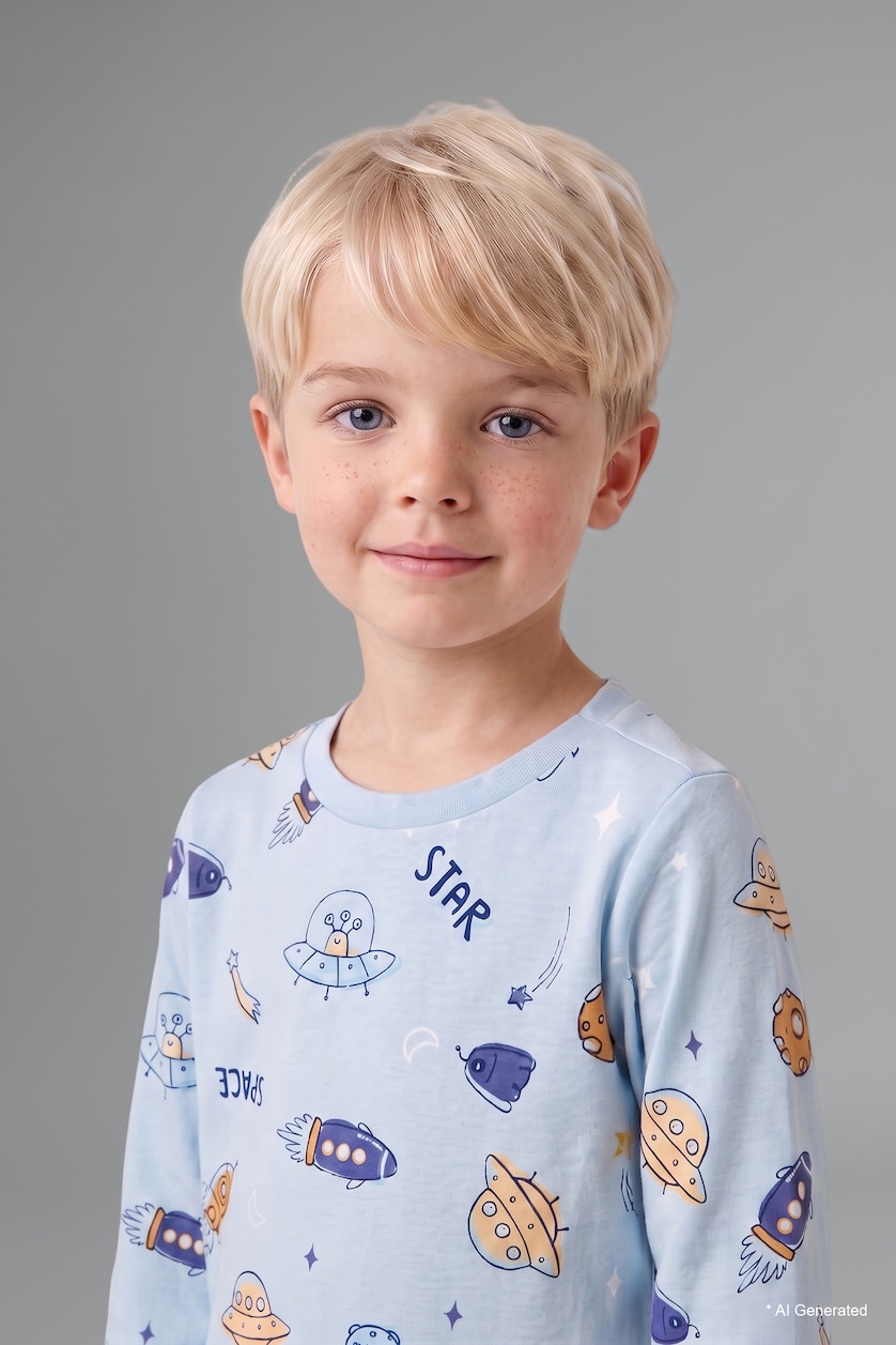 BABY BOY Light Blue Baby Boy Top Bottom 2 Piece Pyjama Set