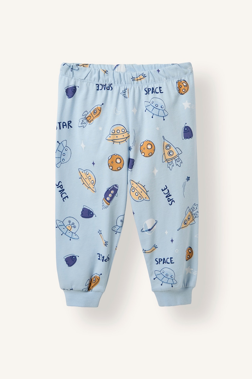 Baby Boys Light Blue 2 piece Regular Fit Knitted Pyjamas