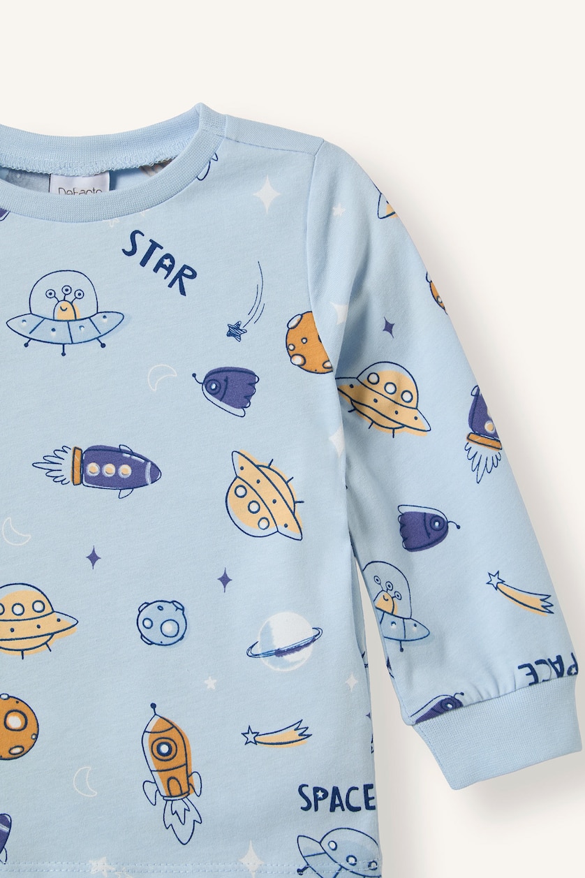 Baby Boys Light Blue 2 piece Regular Fit Knitted Pyjamas