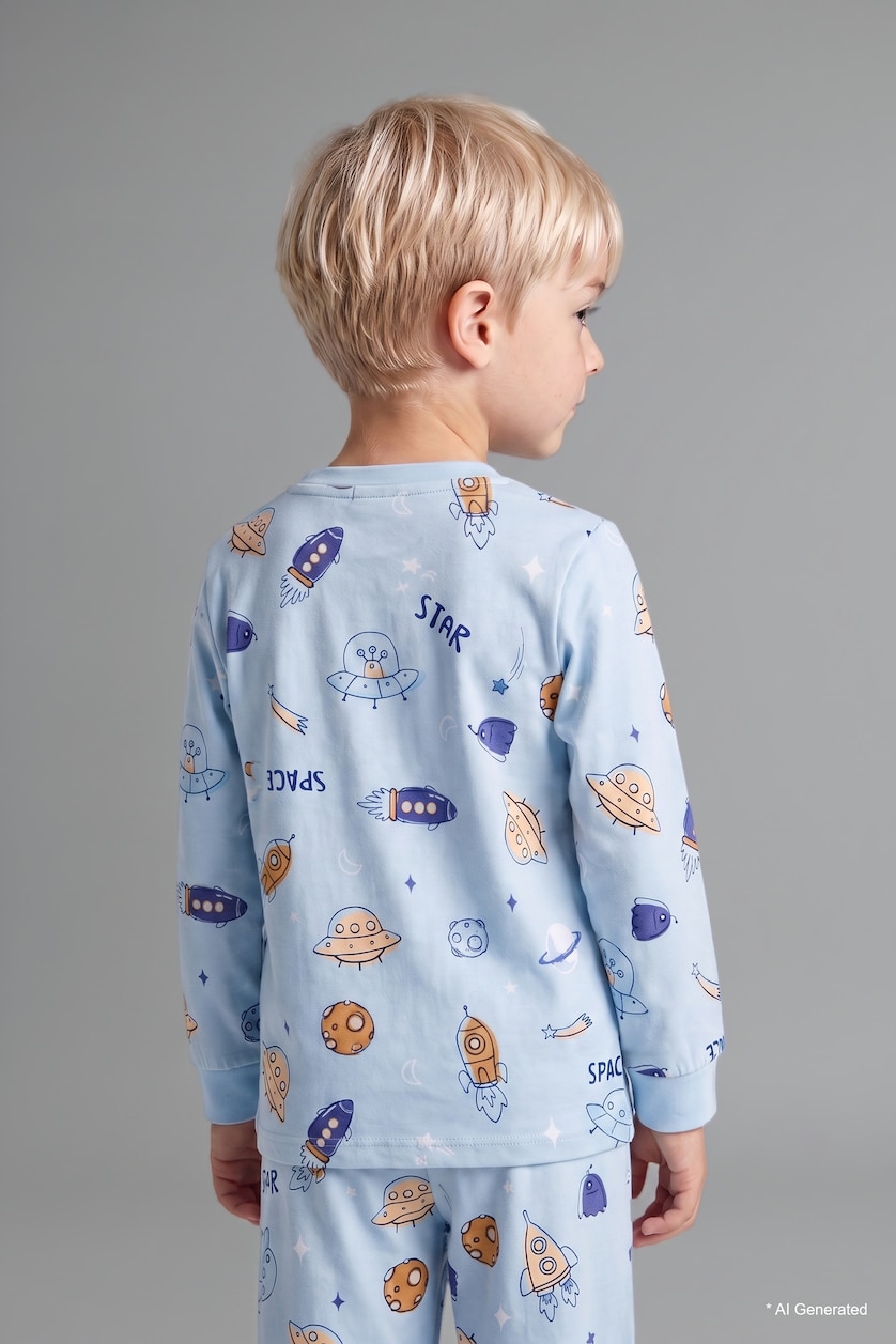 BABY BOY Light Blue Baby Boy Top Bottom 2 Piece Pyjama Set