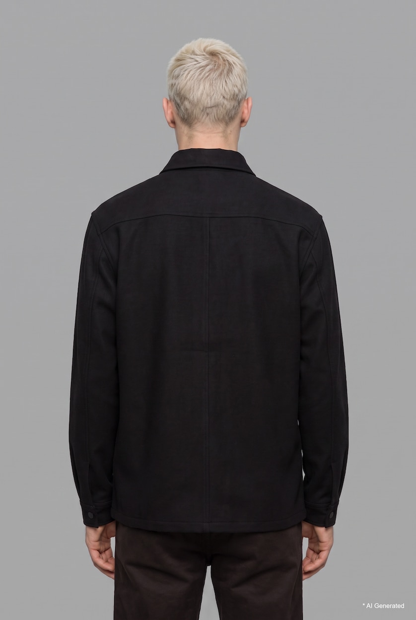 Erkek Siyah Regular Fit Cepli Gömlek Ceket
