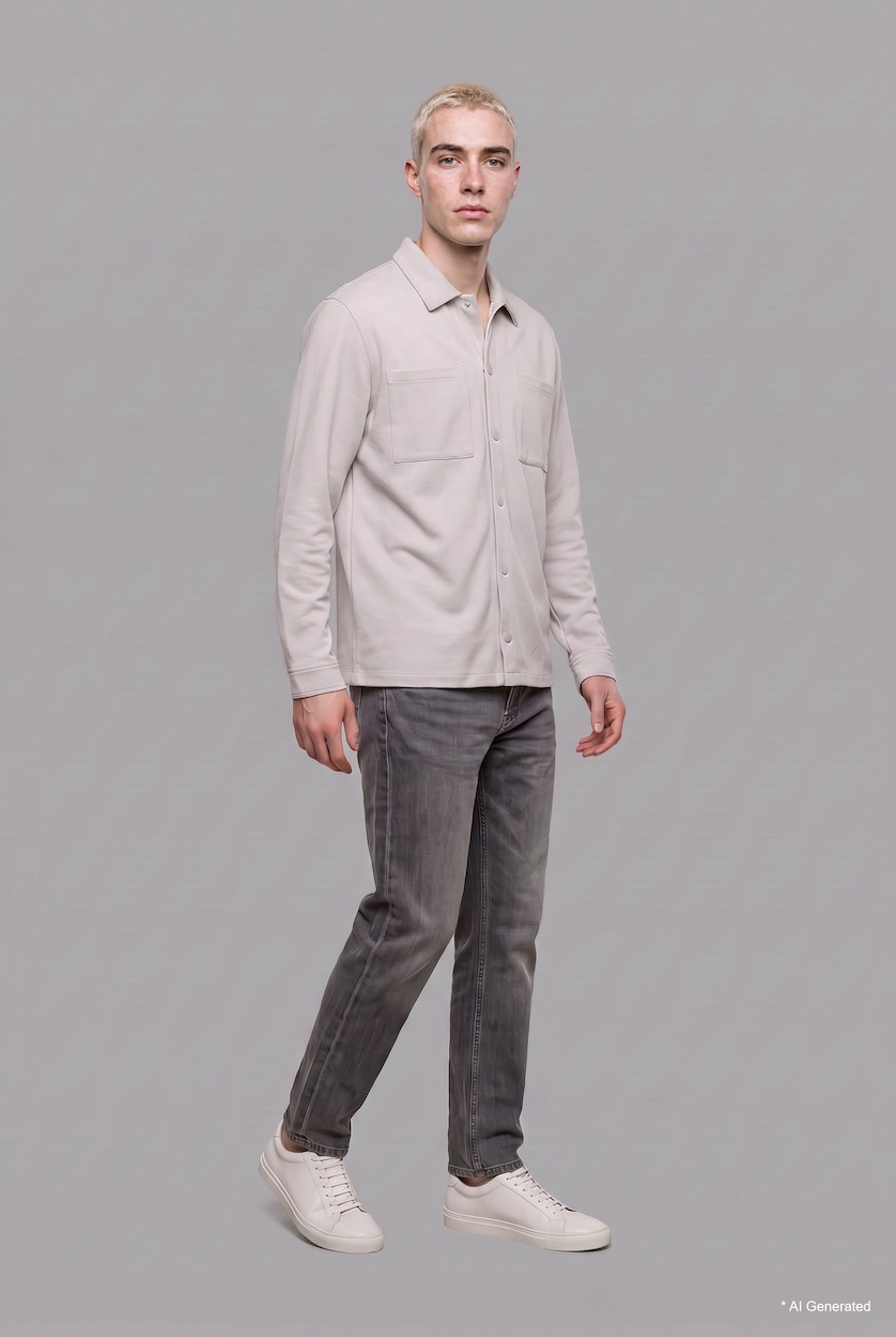 MAN Grey Regular Fit Shirt Jacket