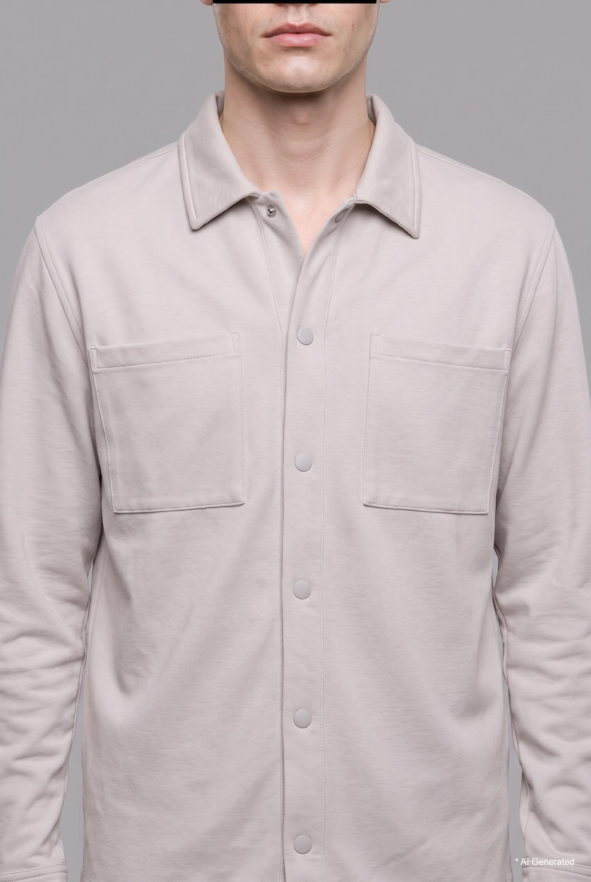 MAN Grey Regular Fit Shirt Jacket