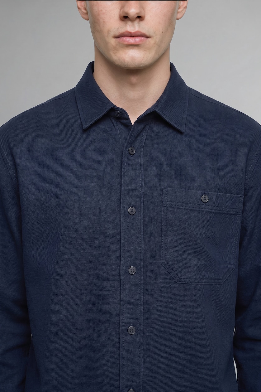 Men NAVY Regular Fit Woven Long Sleeve Shirt