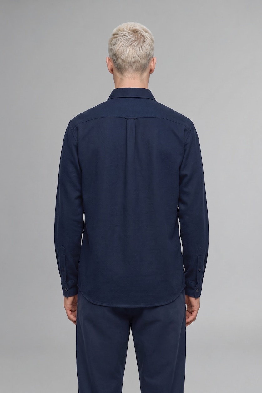 Men NAVY Regular Fit Woven Long Sleeve Shirt