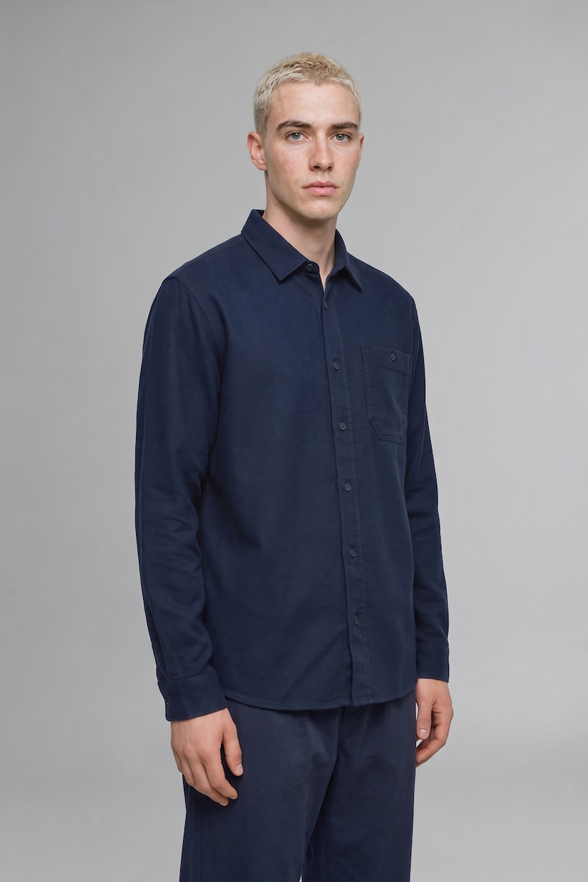 Men NAVY Regular Fit Woven Long Sleeve Shirt