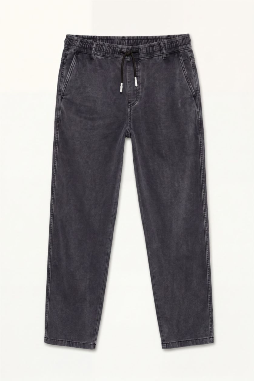 Men Anthracite Wide Leg Trousers