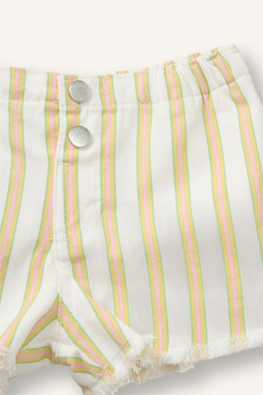 Kız Bebek Sarı Gabardin Şort Kız Bebek