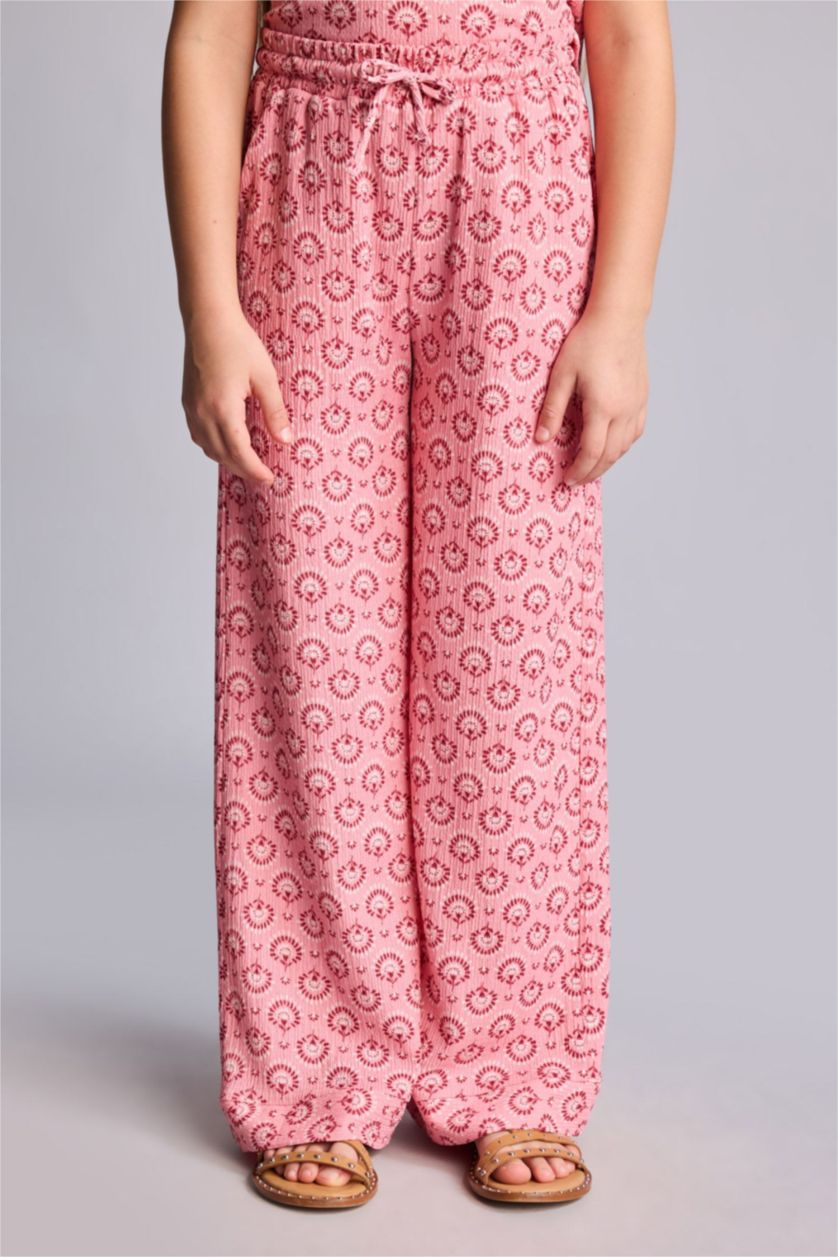 Young Girls - Teen Girls Light Pink Girl Crinkle Fabric Patterned 2 Piece Set