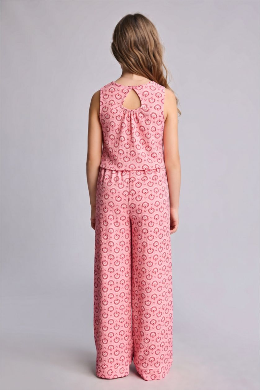 Young Girls - Teen Girls Light Pink Girl Crinkle Fabric Patterned 2 Piece Set