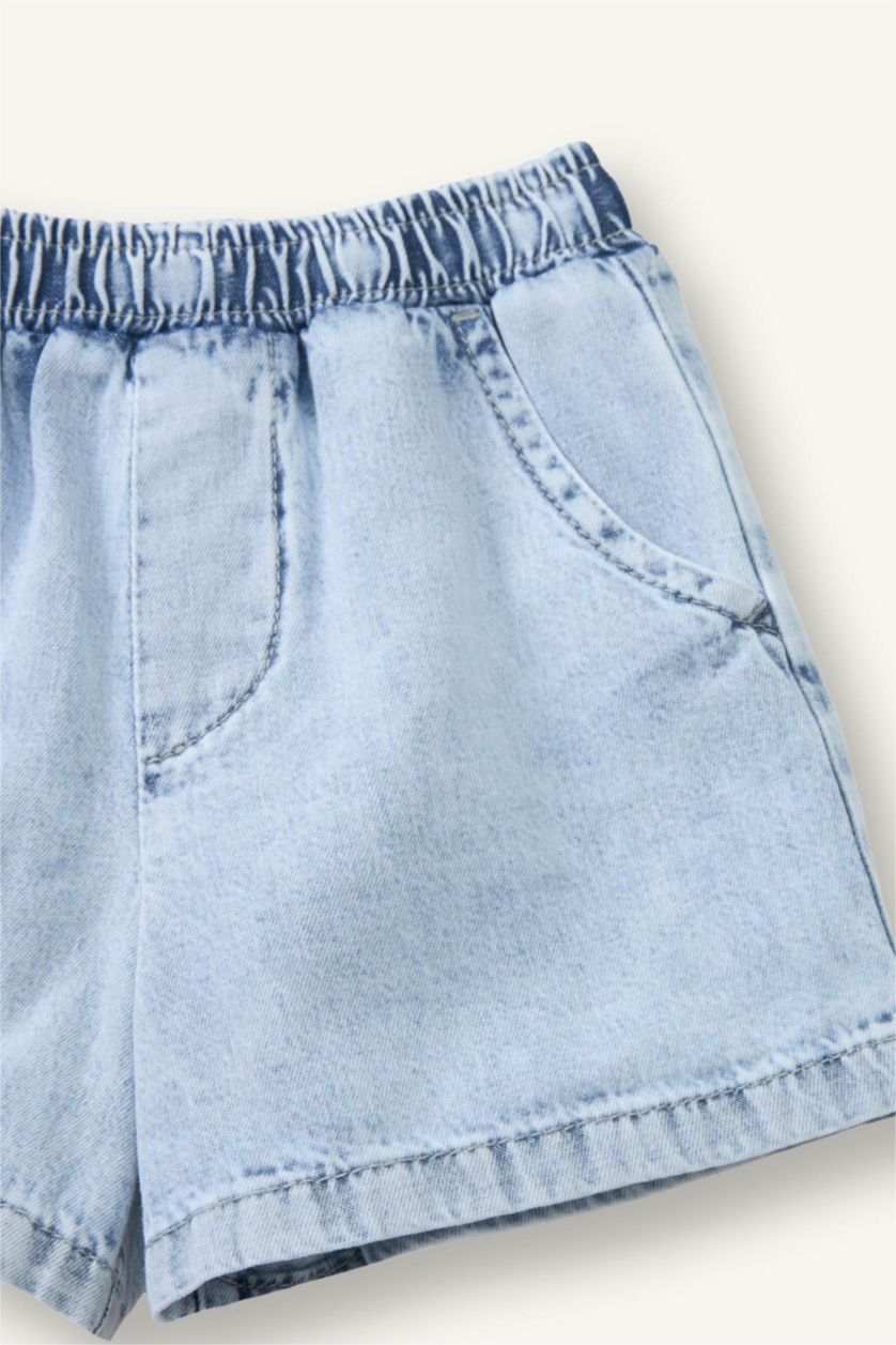 Kız Bebek Açık Mavi Jean Şort Kız Bebek