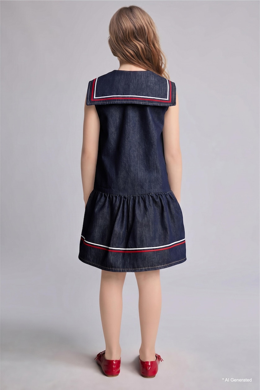 Girls & Teens Dark Blue Girl Navy Denim Dress