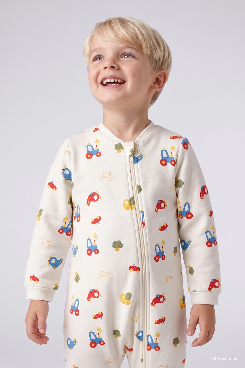 Baby Boys Ecru Jumpsuit
