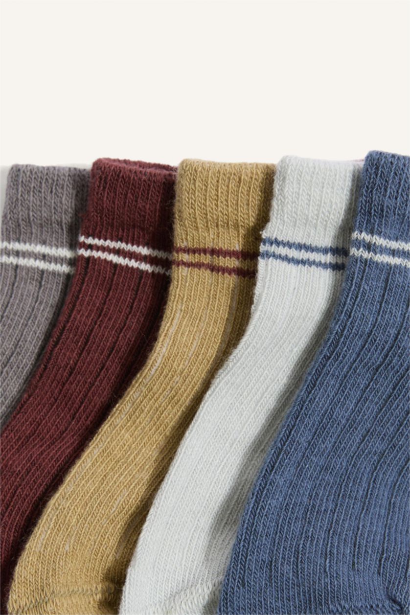 Erkek Bebek Karma Pamuklu Baskılı 5'Li Patik Çorap Erkek Bebek